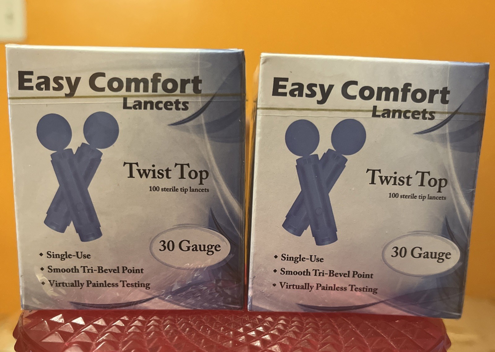 2 BOXES- EASY COMFORT TWIST TOP LANCETS 100 COUNT, 30 GAUGE  exp 2029-03-01