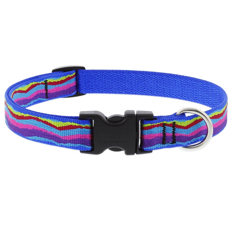 Lupine Pet Original Design Multicolored Ripple Creek Nylon Dog Adjustable Collar
