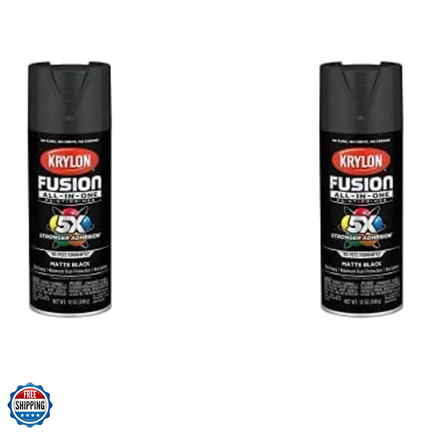K02732007 Fusion All-In-One Spray Paint for Indoor/Outdoor Use, Matte Black, ...