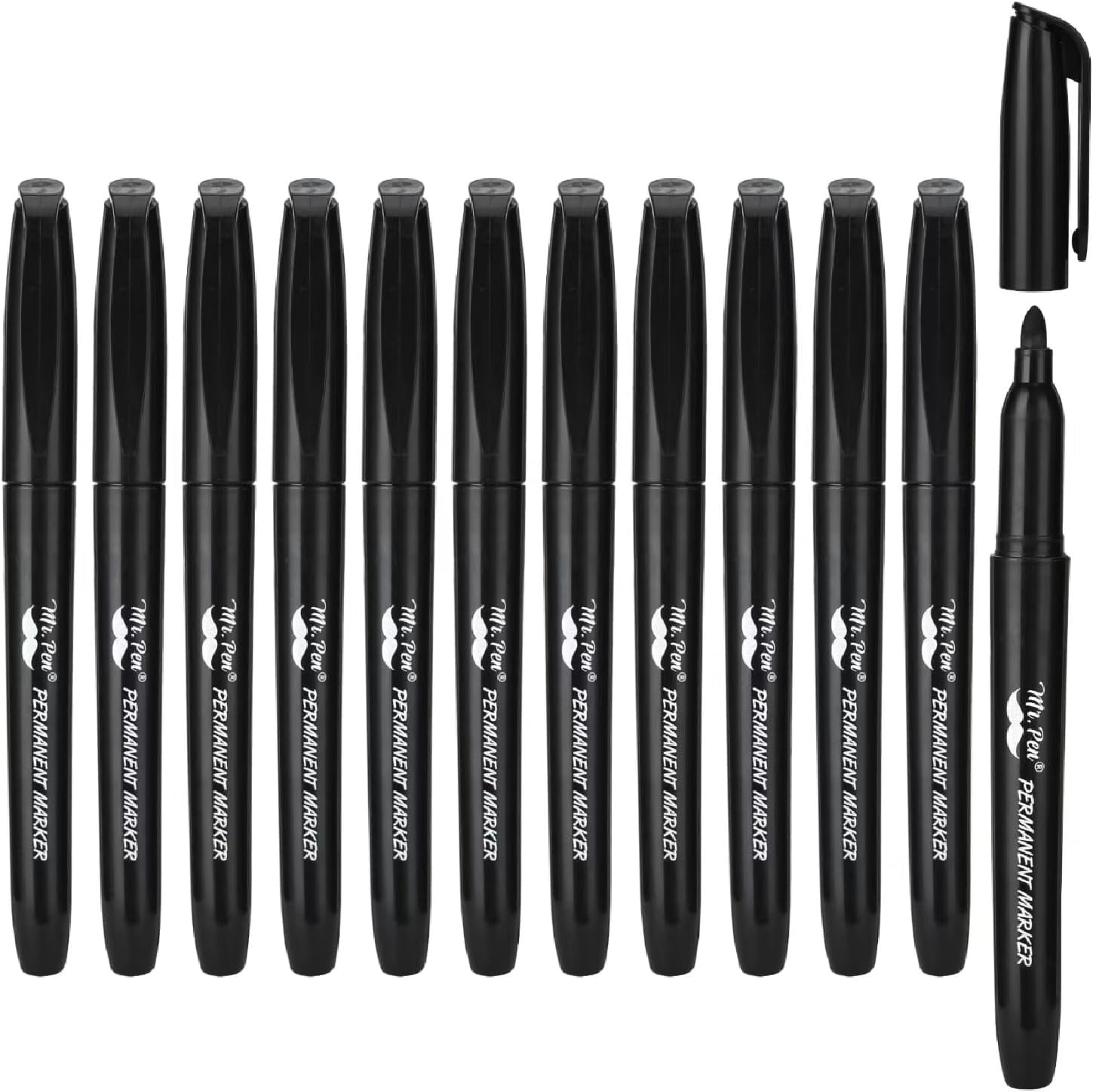 - Permanent Markers, 12 Pack, Black, Fine Tip, Black Markers, Fine Tip Markers