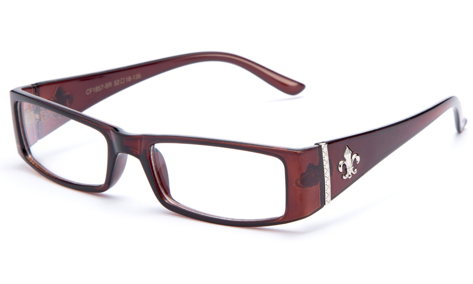 Clear Lens Glasses Rectangular Frame Saints Logo Accent
