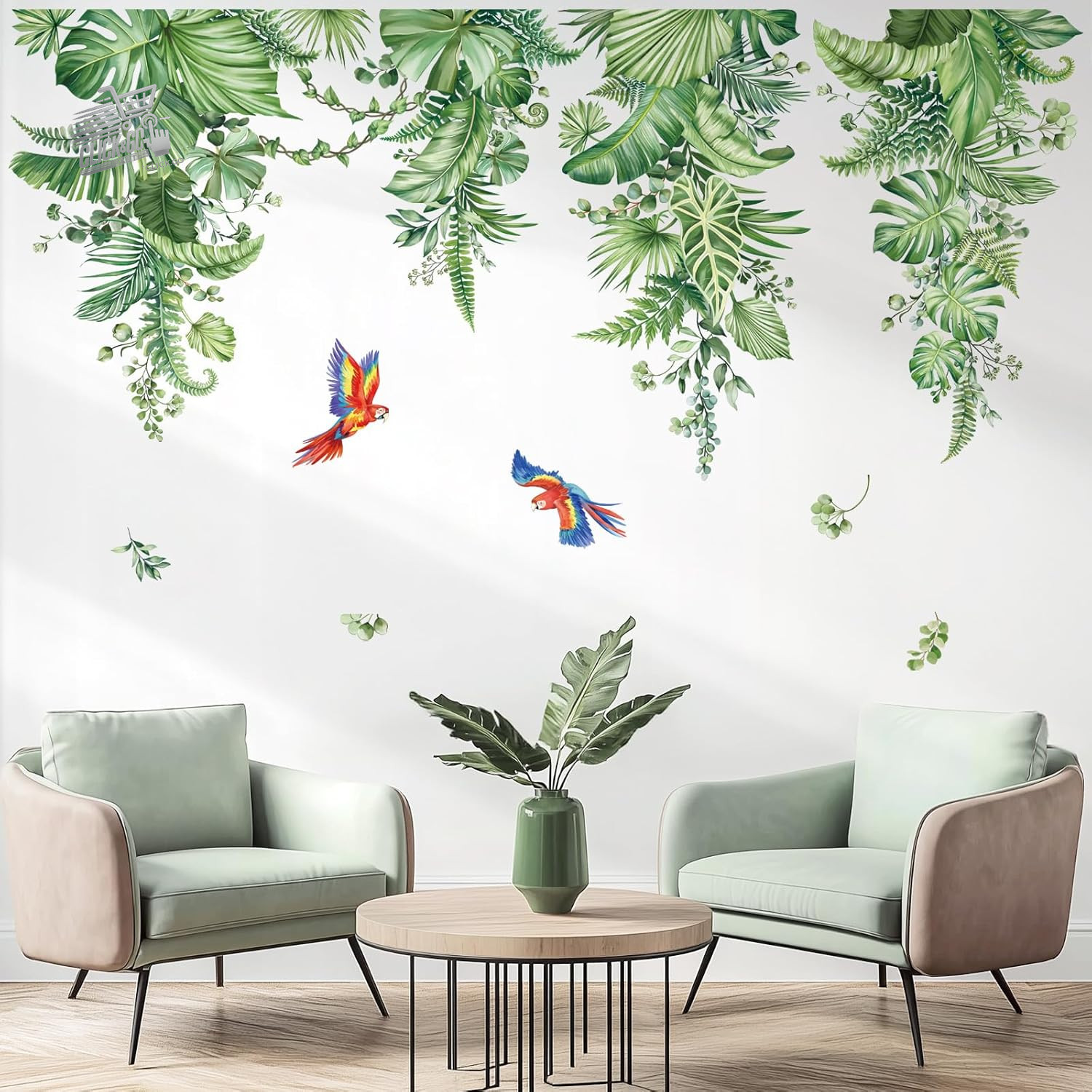 Palm Wall Stickers Tropical Leaves Wall Stickers Screw Hanging Green Plants