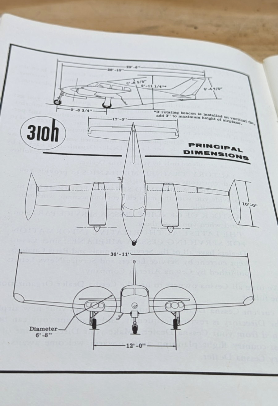 Cessna 1963 Model 310H Owner's Manual