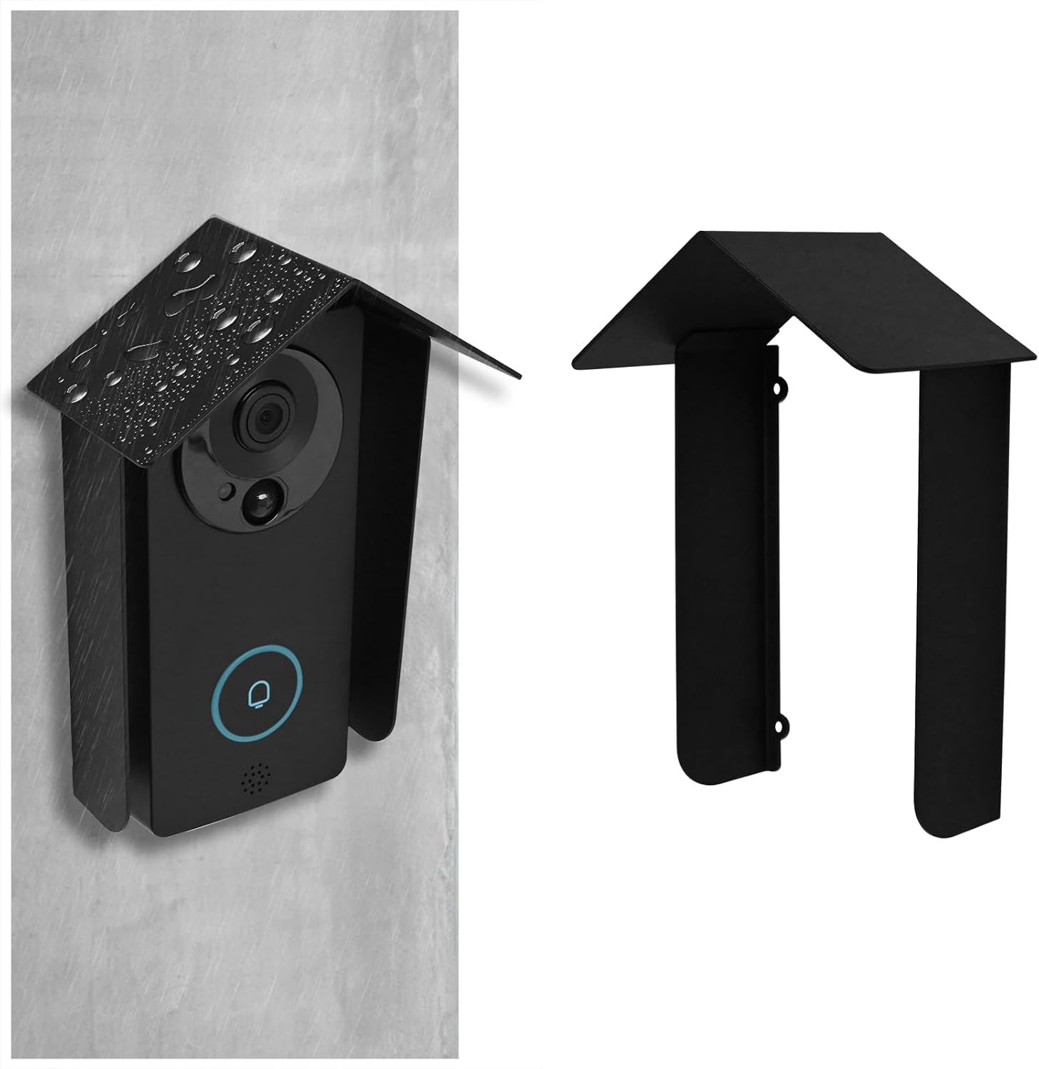 Weatherproof Metal Cover for Video Doorbells and Keypads, Anti-Glare Design