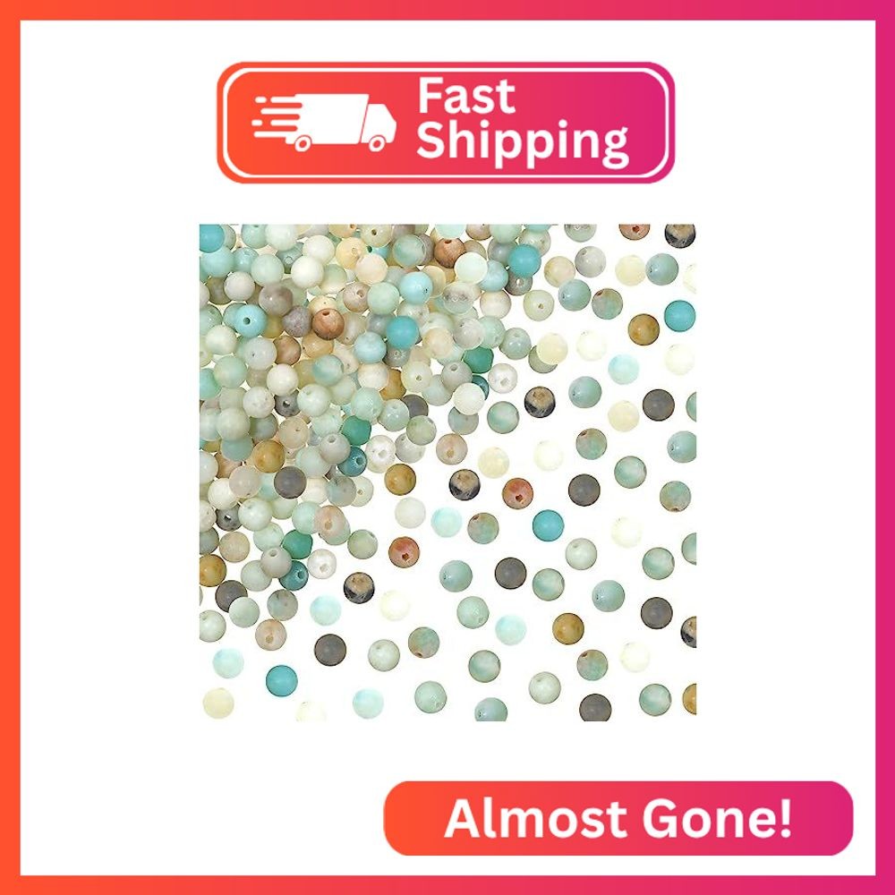 TOAOB 100PCS Natural Amazonite Stone Beads 6mm Natural Loose Beads for DIY Brace