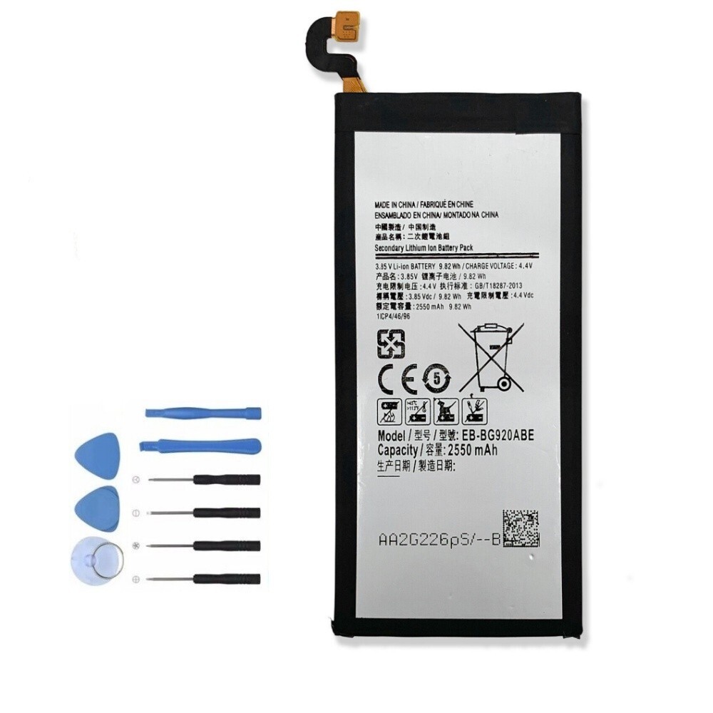For Samsung Galaxy S6 EB-BG920ABE SM-G920 Internal Battery Replacement 2550 mAh