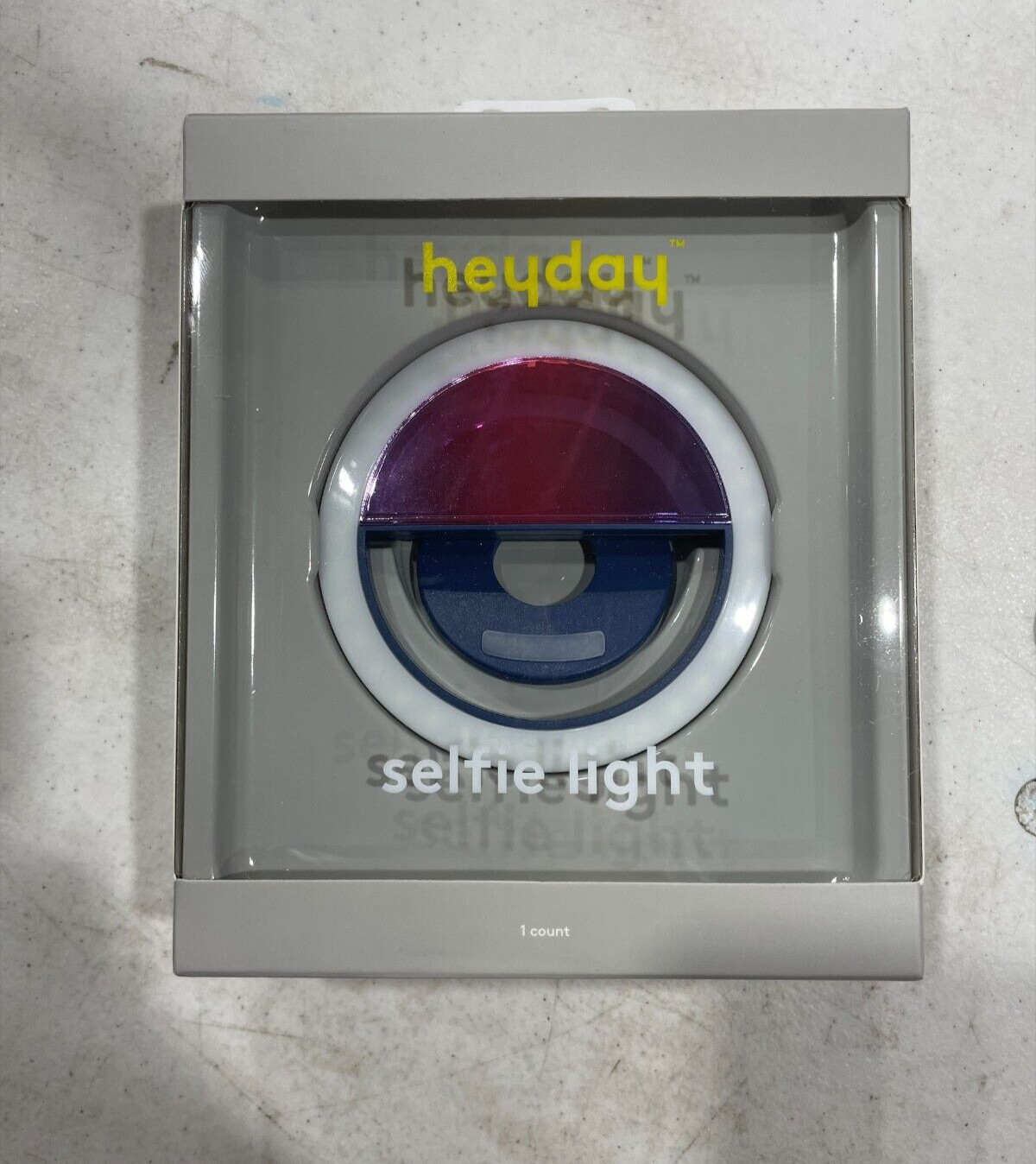 Heyday Cell Phone Clip-on Ring Selfie Light (Warm & Cool LED) - Dark Iridescent