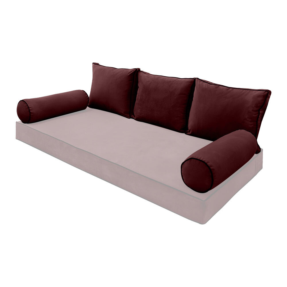 SLIPCOVER ONLY Contrast Twin Style V3 Velvet Indoor Daybed Bolster Cushion AD368