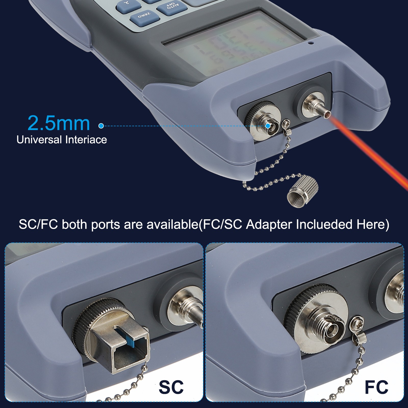 Fiber Optic Cable Tester, 60MW Visual Fault Locator Optical Power Meter