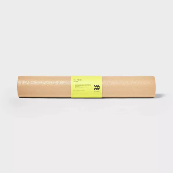 ALL IN MOTION 36" FOAM ROLLER BEIGE EPE MATERIAL, WHOLE BODY USE - BEIGE
