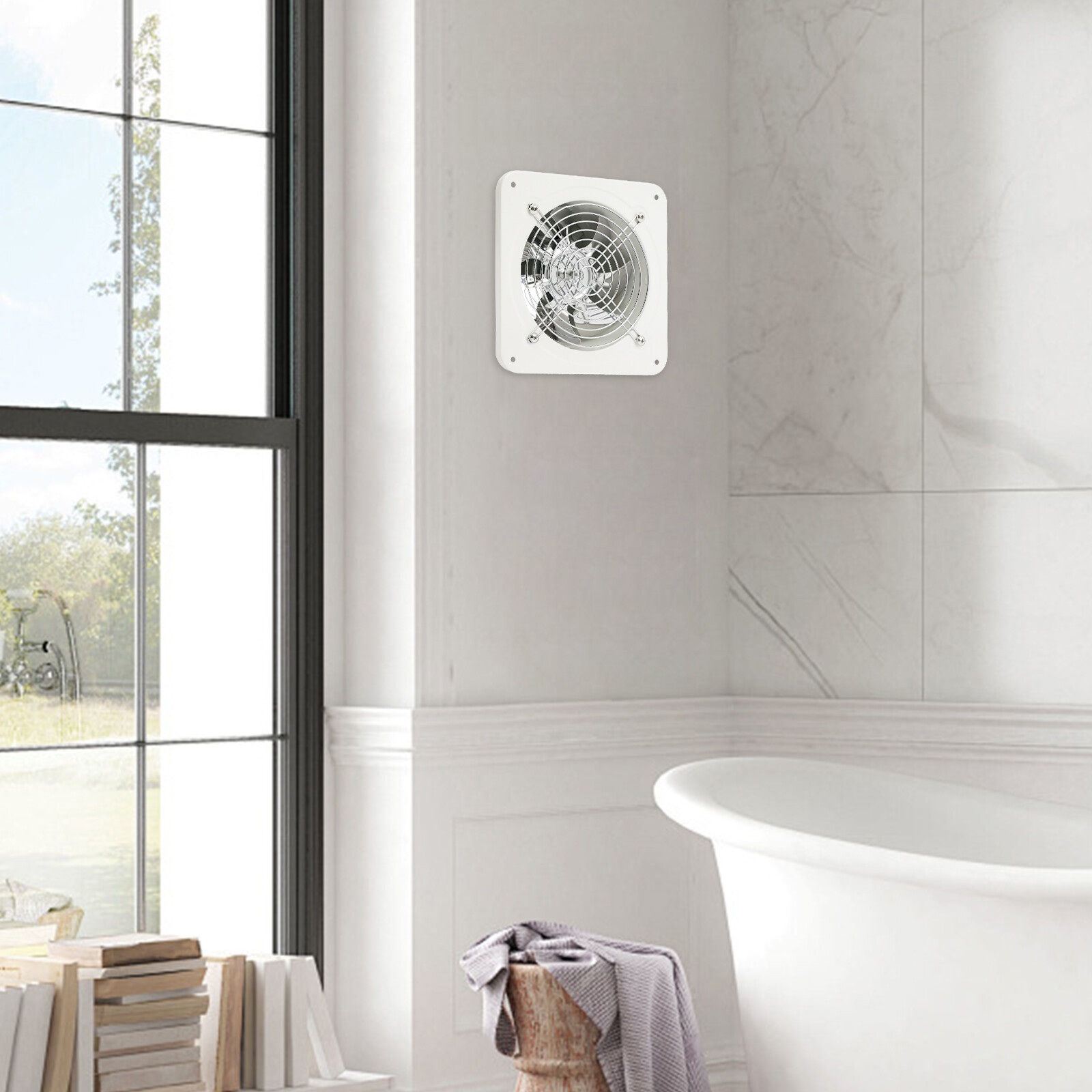 6" Ceiling Bathroom Ventilation Fan Toilet Bath Air Vent Exhaust Fan Wall Mount