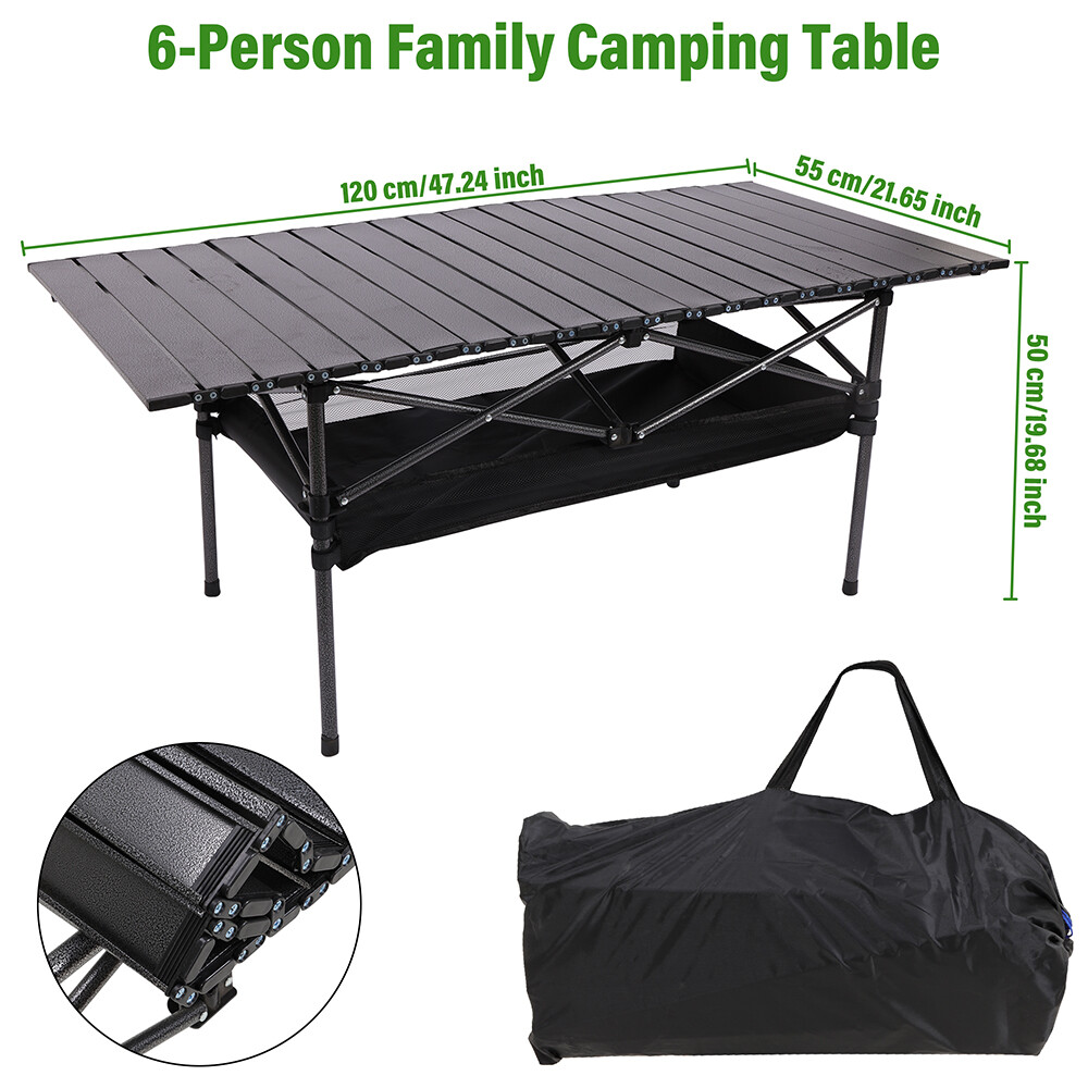 Portable Camping Table Aluminum Folding Grill Table Table for Hiking Picnic BBQ