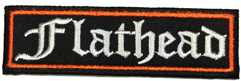 FLATHEAD EMBROIDERED IRON ON 3.5 INCH MC BIKER PATCH