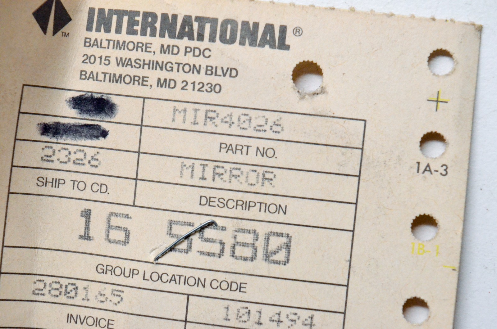 International MIR4026 Mirror NOS