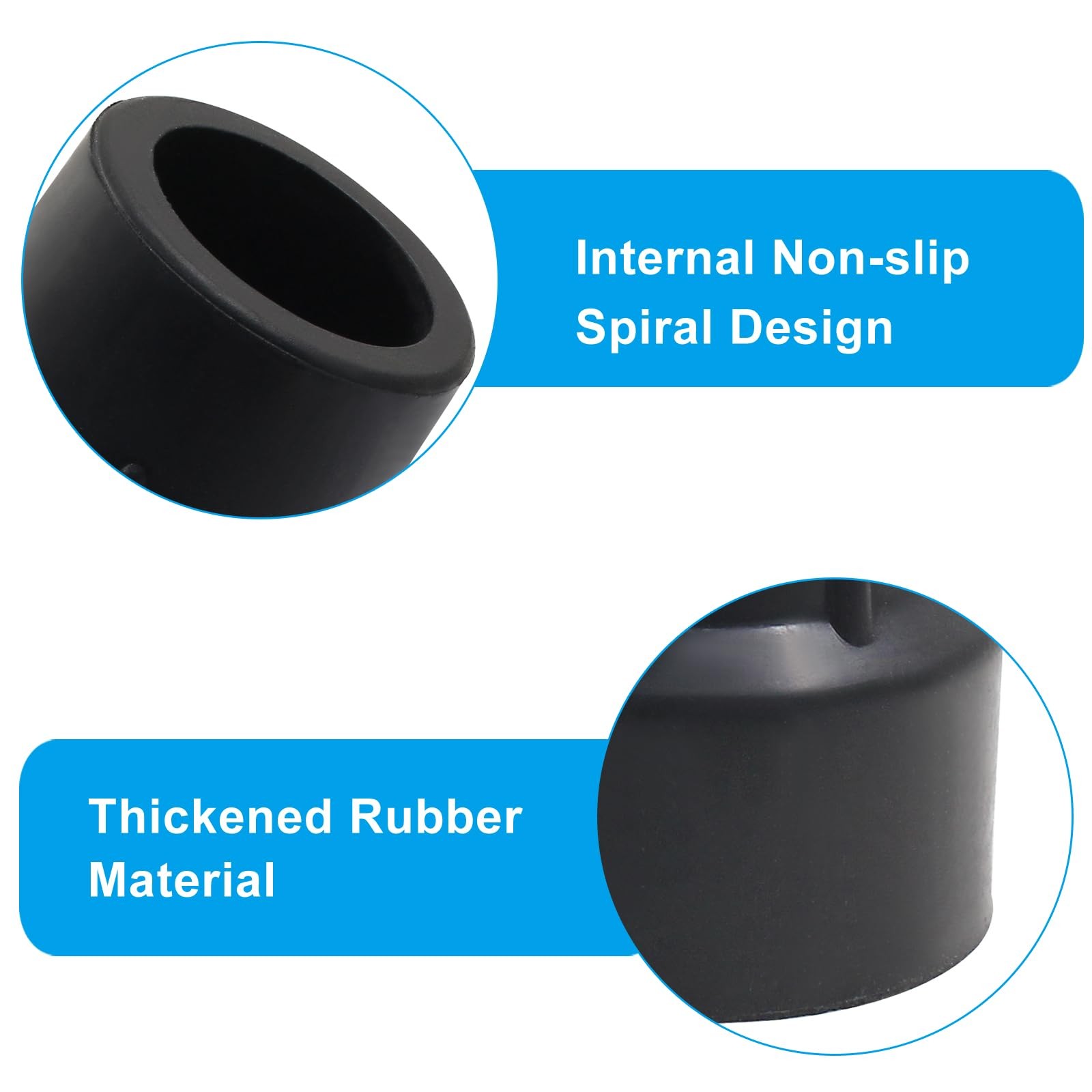 Thickened Rubber Cane Tips 1 Inch