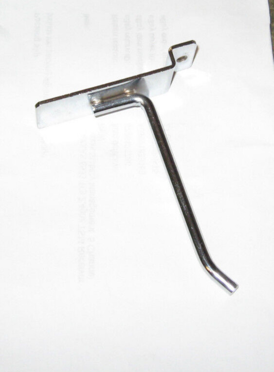 4 inch Chrome Peg Hook for Slatwall (Slatwall Hooks) - 25 pcs **SLIGHTLY USED**