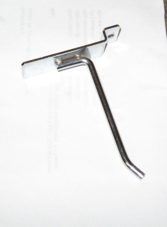 4 inch Chrome Peg Hook for Slatwall (Slatwall Hooks) - 25 pcs **SLIGHTLY USED**