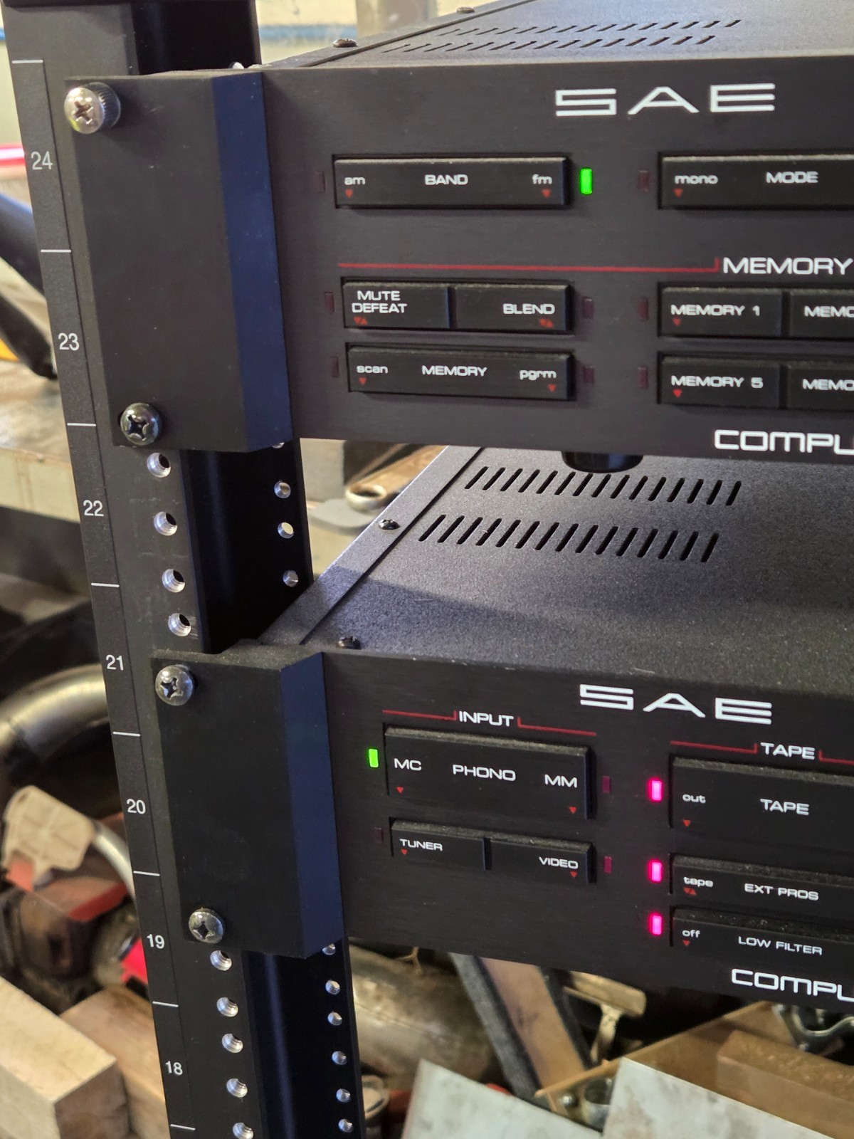 Vintage SAE Computer Direct-Line Stereo Equalizer Powers On