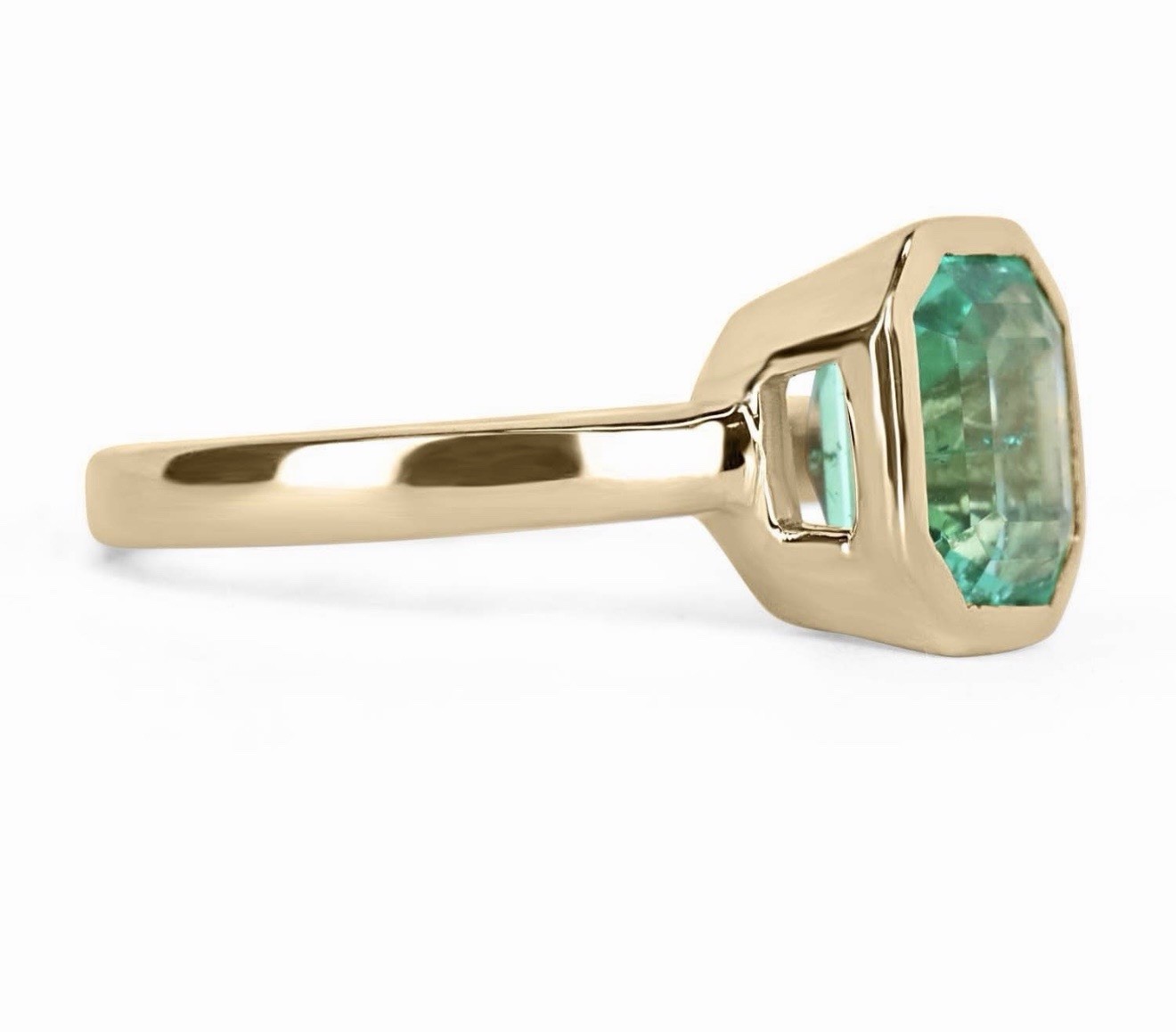 14k Natural Columbian Emerald Ring 14k Solid Yellow Gold