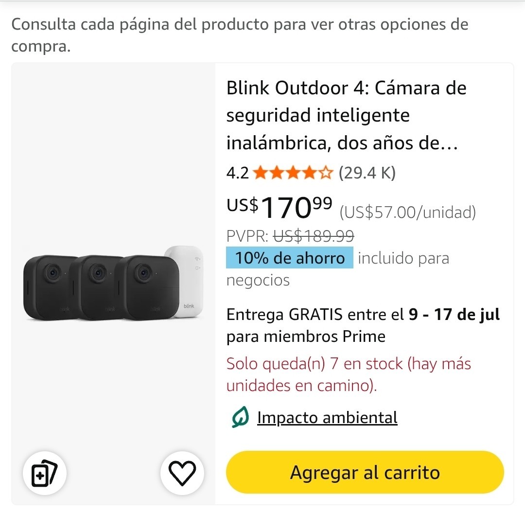 Blink Outdoor 4, (4th Gen 2025) Wireless 3 Camera Security System + Sync Module
