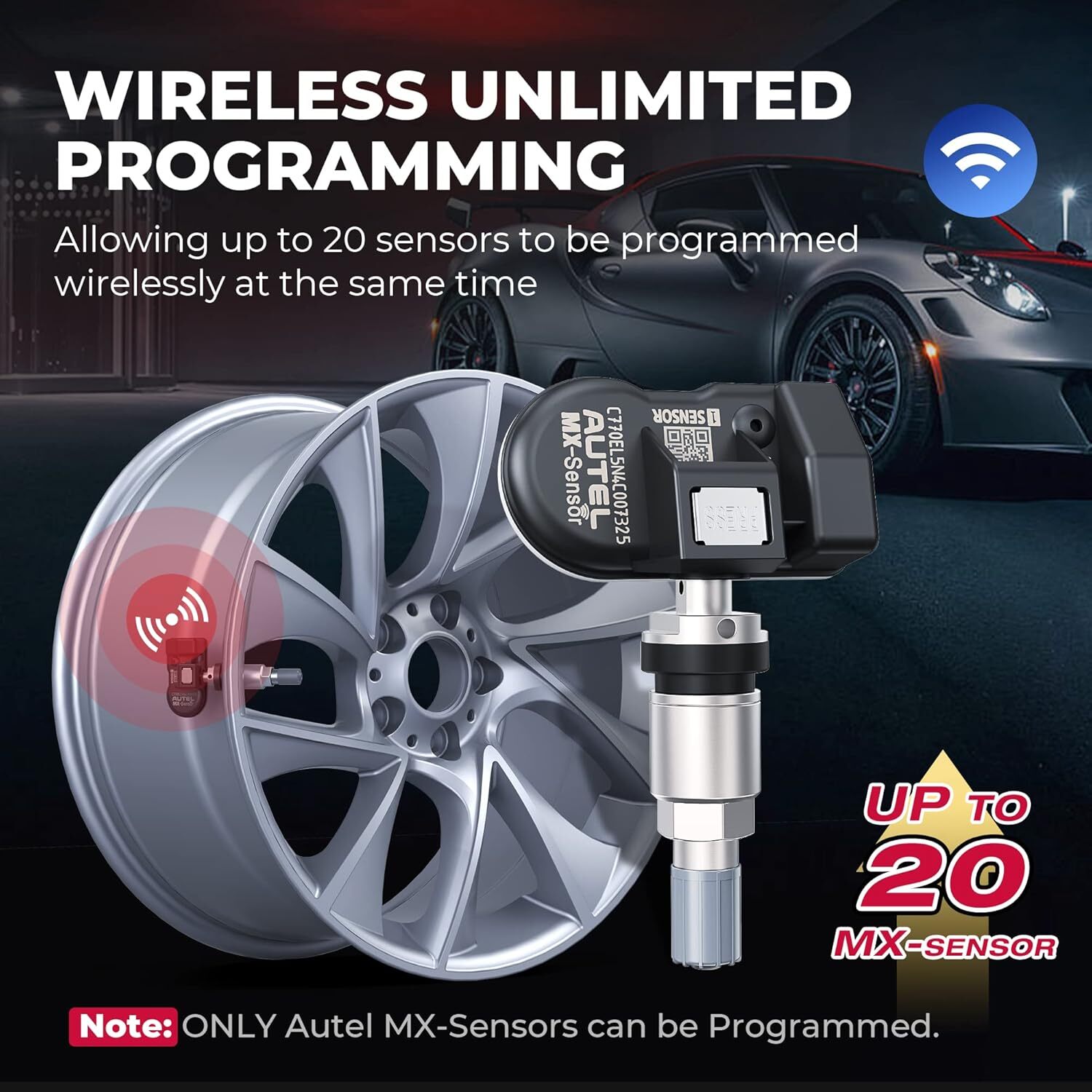 1xAutel MaxiTPMS 315MHz/433MHz 2 in 1 MX-Sensor Programmable fit TPMS OEM Sensor