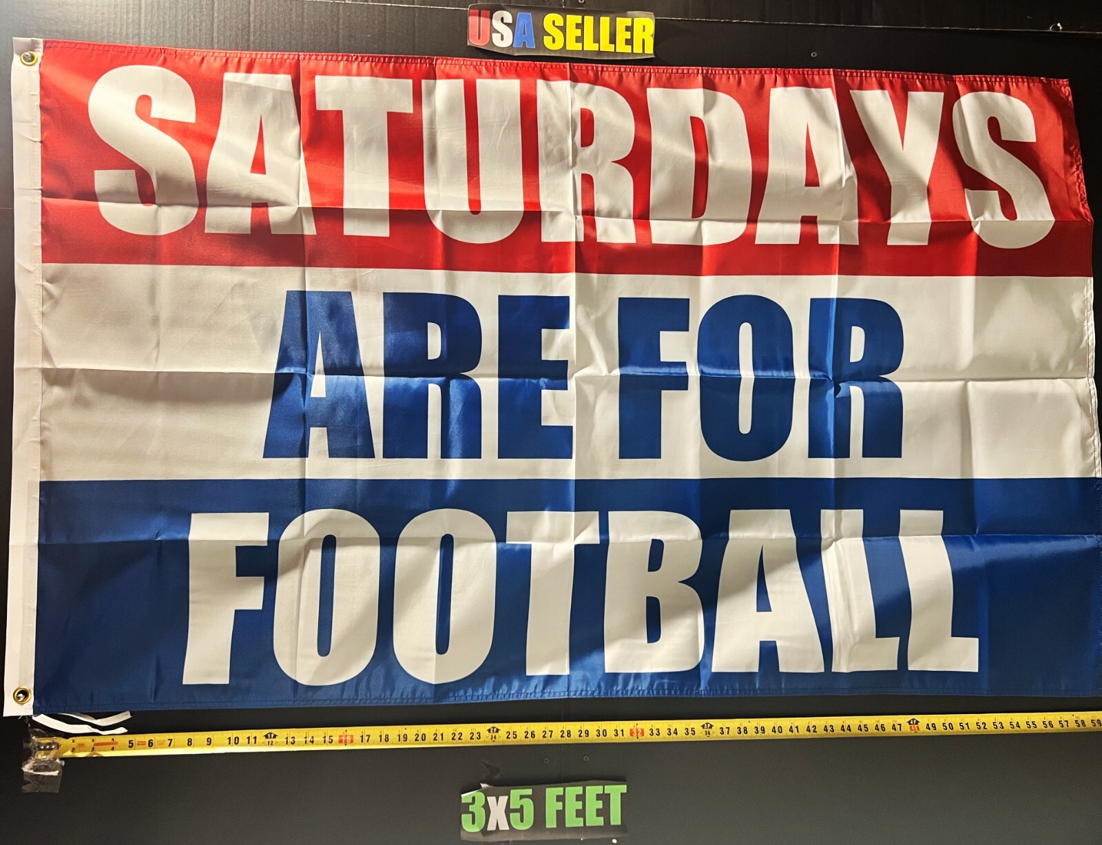 Football Flag FREE SHIPPING Saturdays Are For Football Cave America USA Sign 3x5
