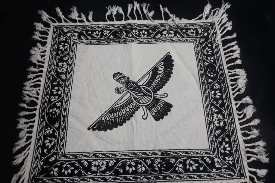 Charming New Tablecloth 12" x 12" Black & white Square Zarathustra 100%Cotton