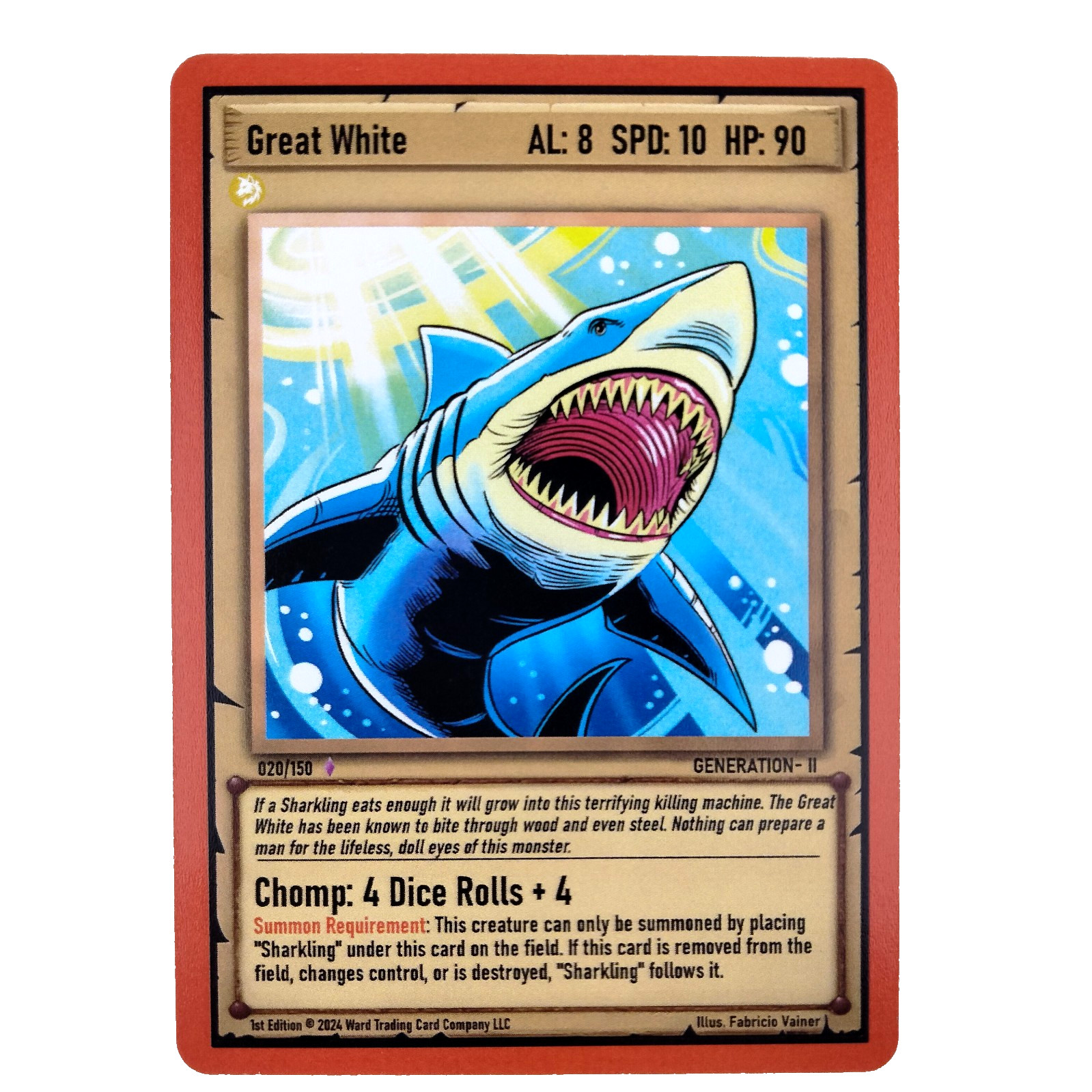 Great White 020/150 Epic Ward Trading Card Game TCG 1st Edition Gen 2 - NM