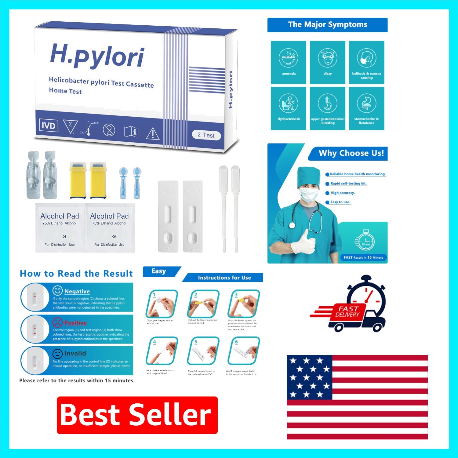 H Pylori Self- Kit - Quick Results and Affordable Health Monitoring at Home