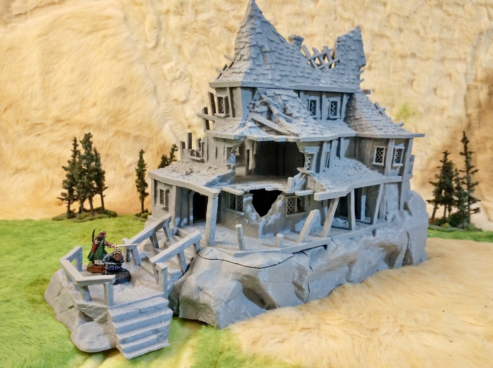 Haunted Manor House 28mm Ruined Village Terrain D&D LotR Mordheim Warhammer