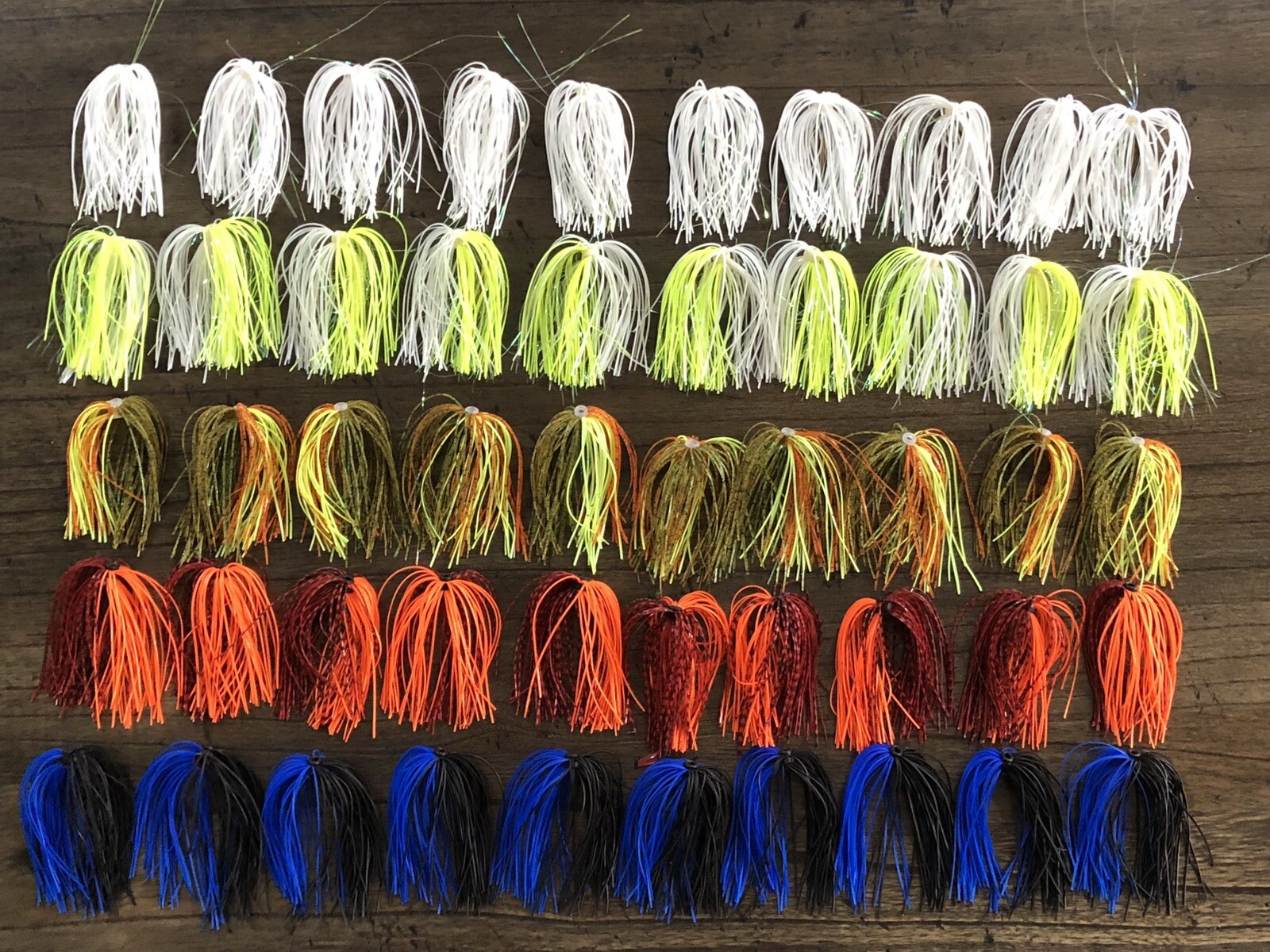 50 Tournament Double Banded Jig Skirts - Feel Free To Request Substitute Colors