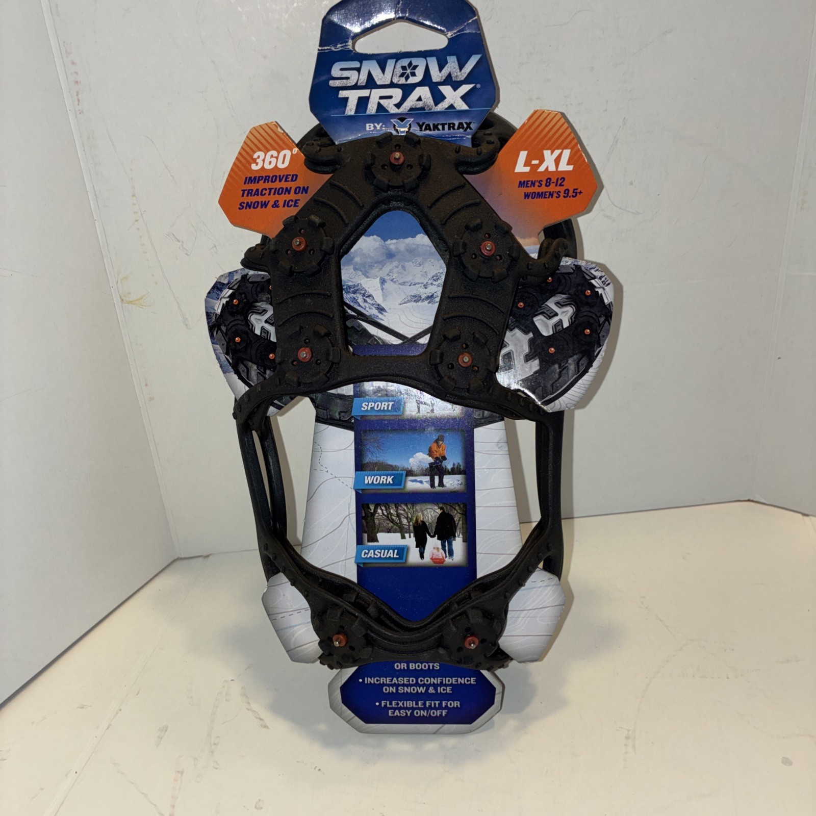 Snow Trax By YakTrax Traction Gear for Shoes & Boots Size L-XL Men 8-12; Wmn. 9+