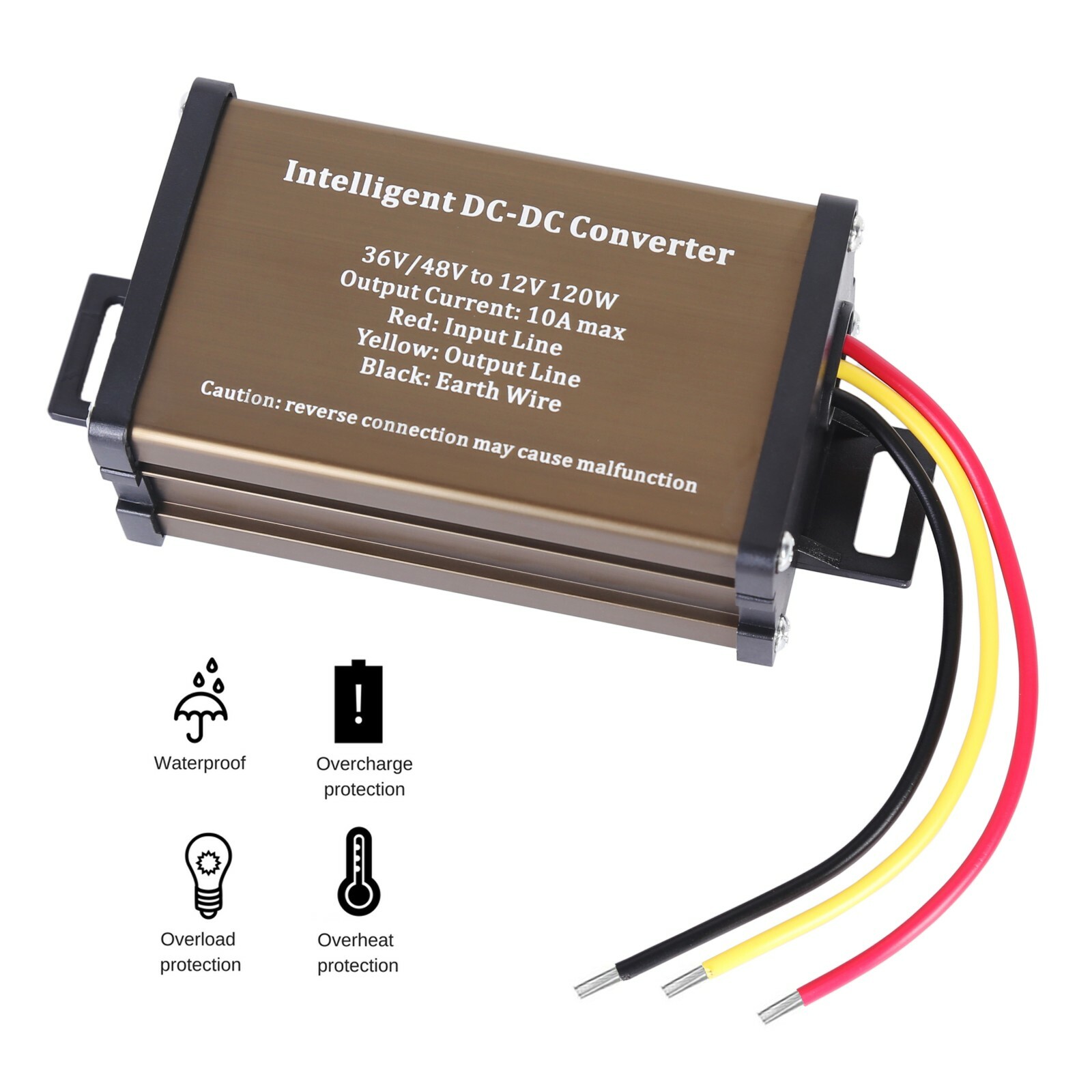 DC 48V to 12V Step Down Power Converter for Golf Cart with 48V Drive System