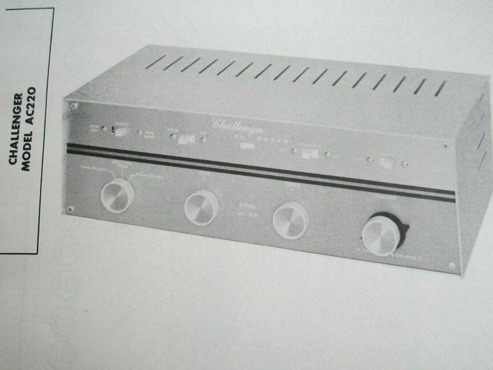 CHALLENGER AC220 AMP AMPLIFIER PHOTOFACT