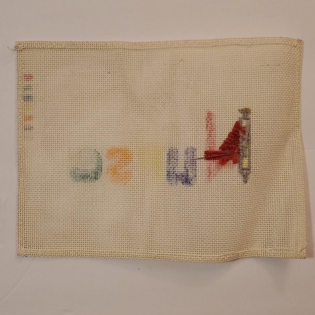 Nurse Needlepoint Canvas 18 ct 8x5 In STARTED Hand Painted
