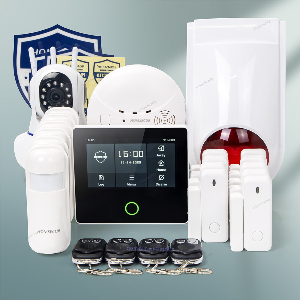 HOMSECUR Wireless WIFI 4G GSM LCD Home House 4.3" Alarm System+6*PIR+Door Sensor