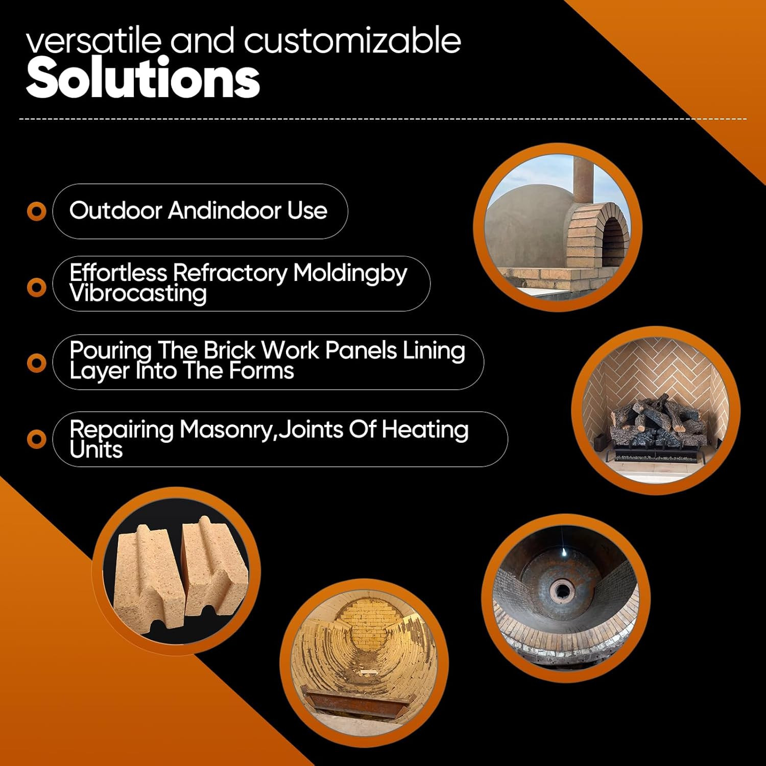 11 LBS Refractory Mortar, 2600°F High Temperature Mortar for Masonry -Fire Refra