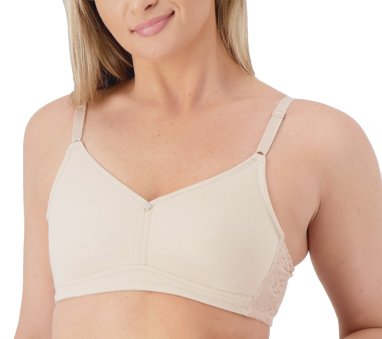 Breezies Jacquard Back Smoothing Wirefree Bra~38C~SUN~A473390~No Padding  11678