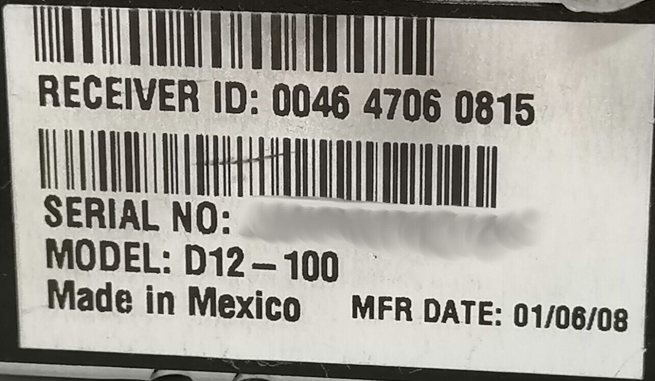 DirectTV D12-100 Satellite Receiver Box