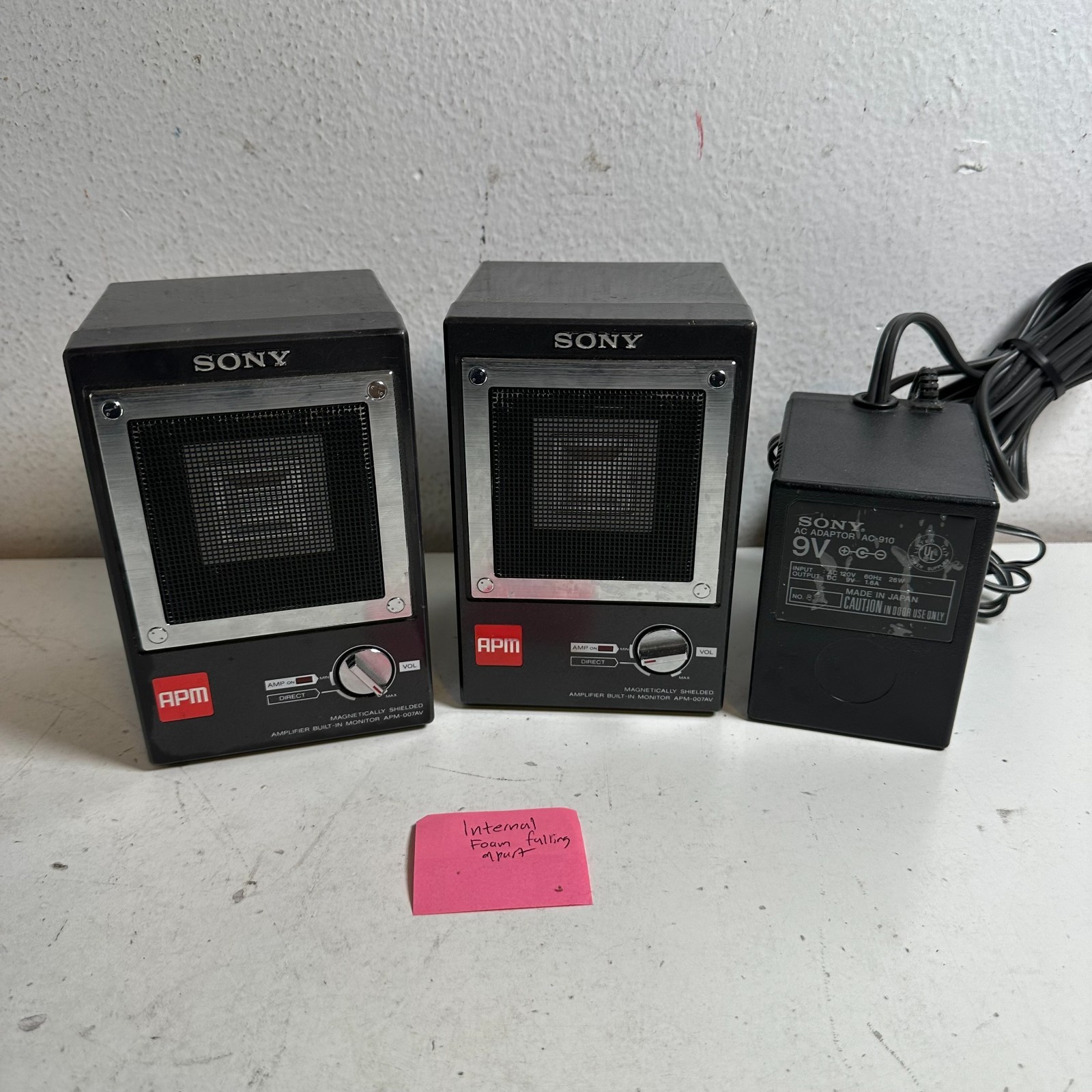 Sony APM-007AV Black Compact Built-In Monitor Magnetically Shielded Amplifier