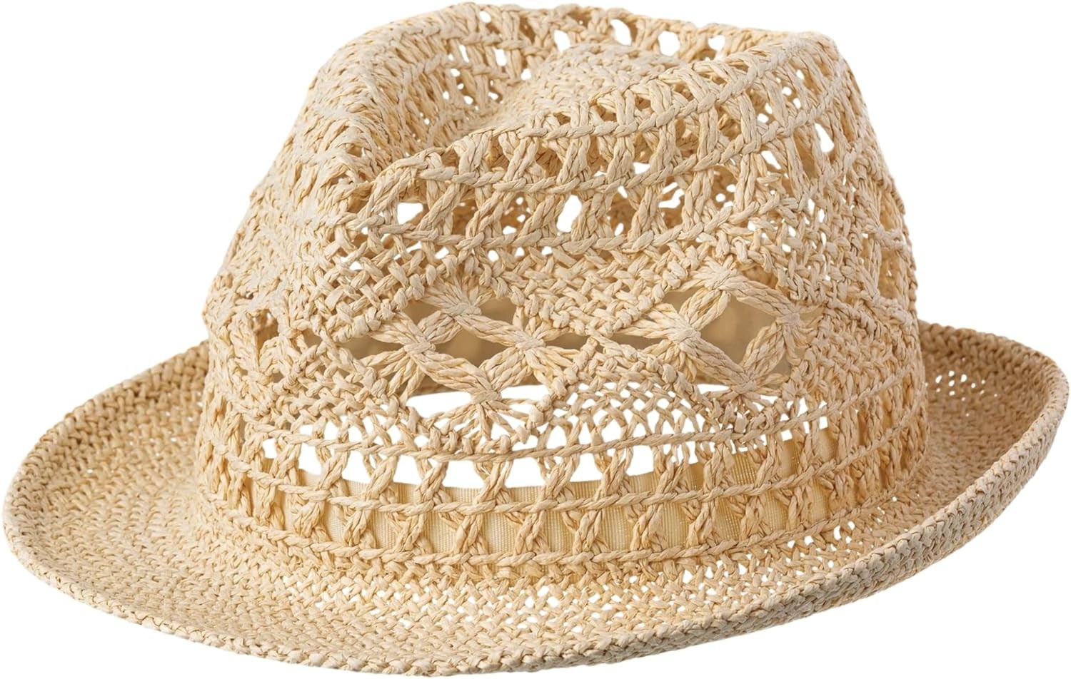 Summer Straw Fedora Hat Luau Fancy Dress Up Halloween Adult Costume Accessory