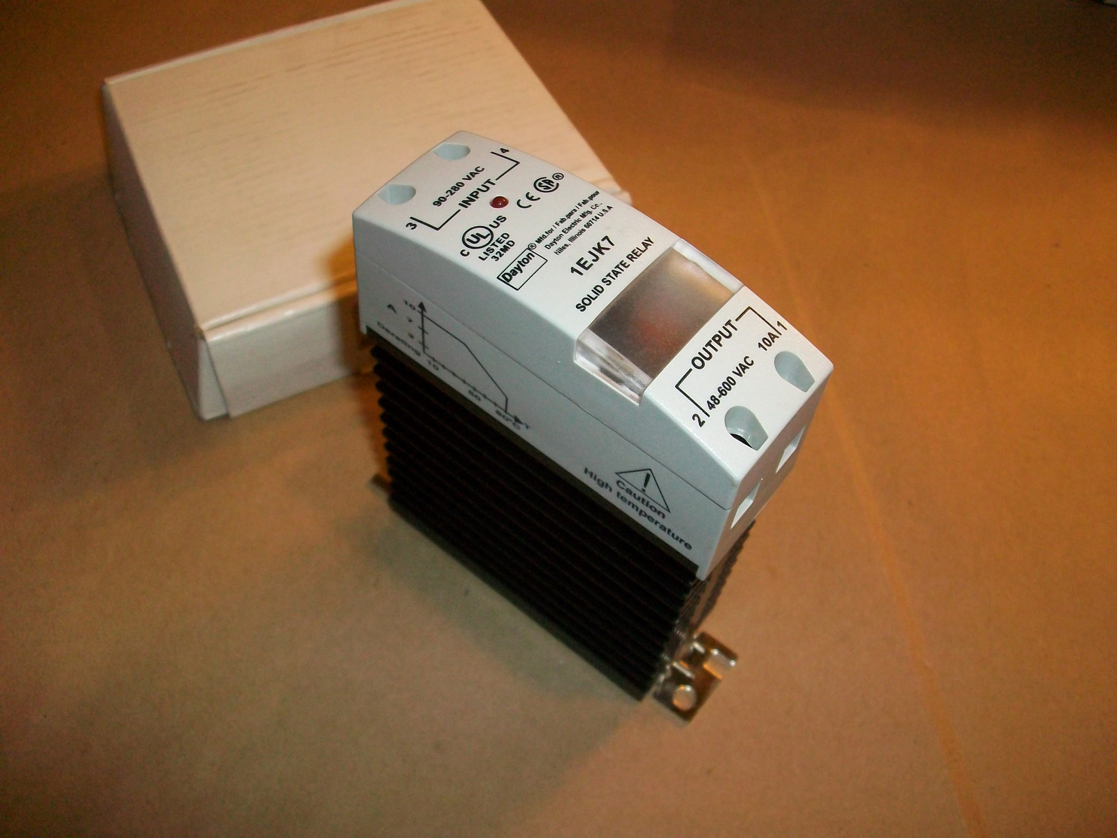 Dayton Solid State Relay 1EJK7  90-280vac Input  48-600v Output 10 AMP  SPST