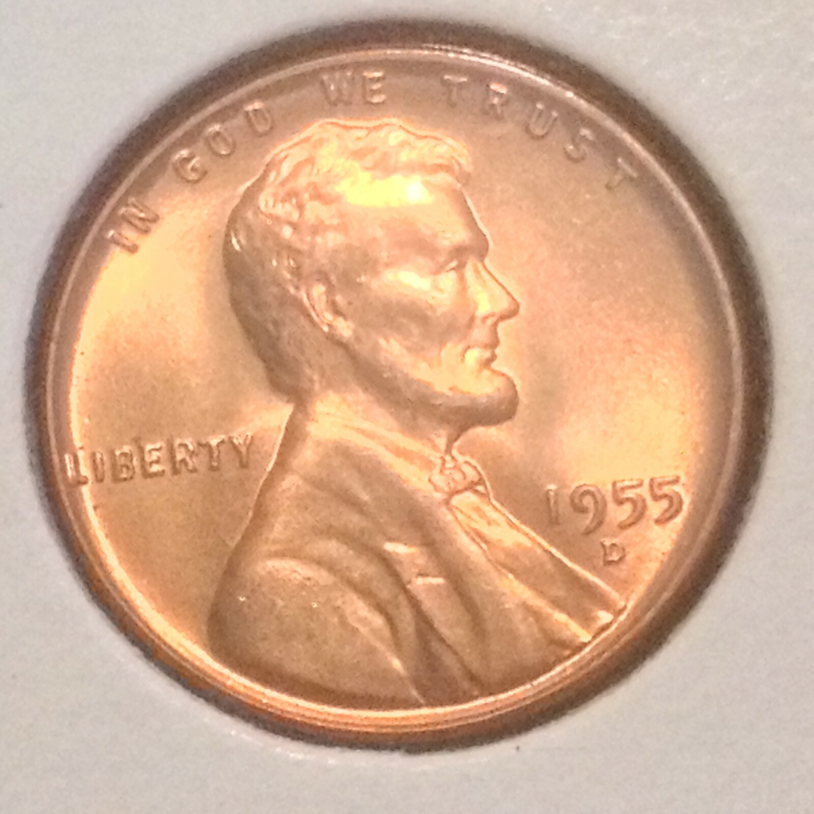 1955-D 1C RD Lincoln Cent "Poor Man's Double Die"GEM BU FROM ORIGINAL BANK ROLL