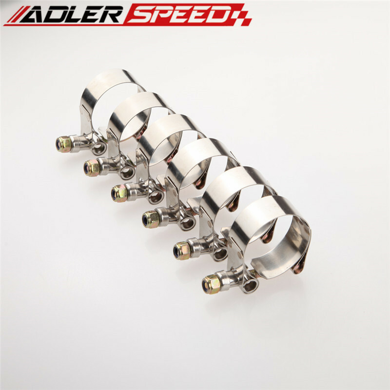 ADLERSPEED 6PCS 1.5" 43-49mm Stainless Steel Turbo Hose Coupler T-bolt Clamps US