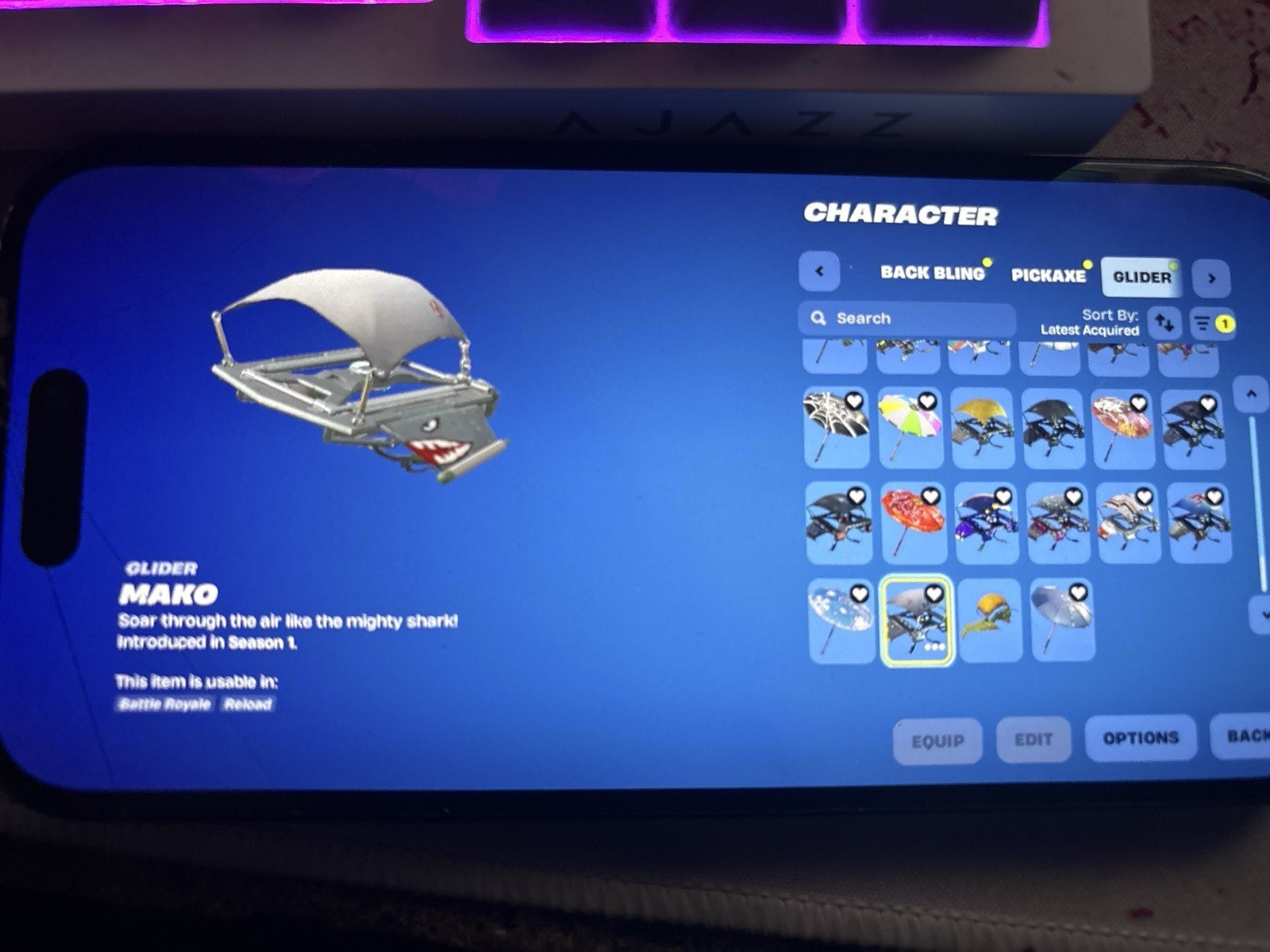 fortnite account 200+ skins ac/dc mako black night blue squire take the l all og