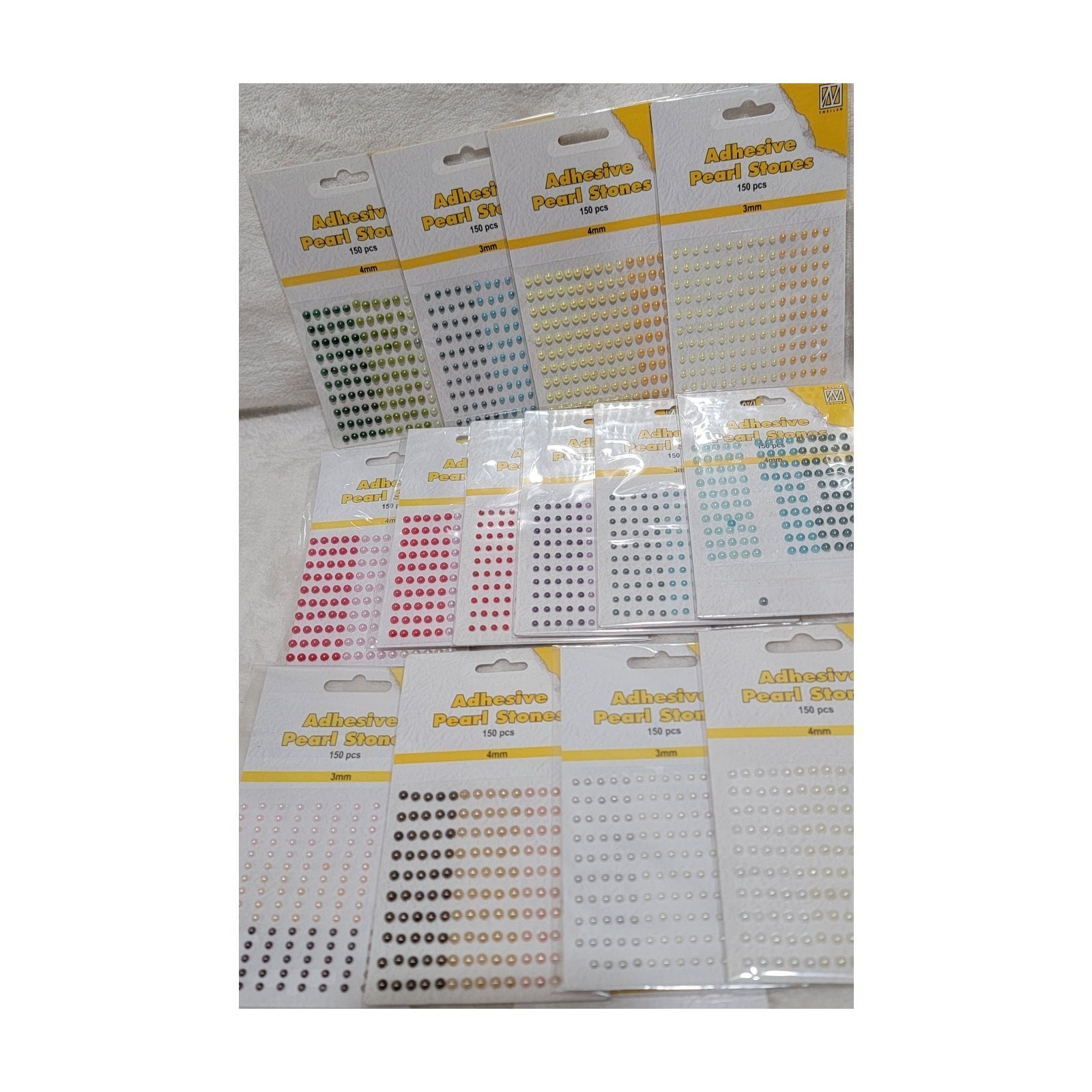 Adhesive Pearl Stones 17 pack Crafters BUNDLE