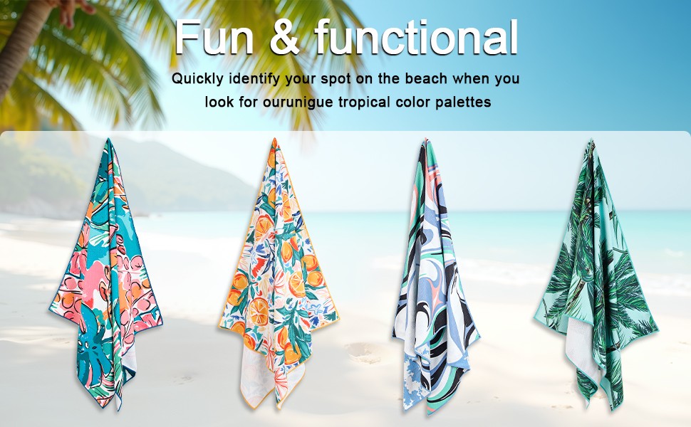 Microfiber Waffle Beach Towels,Ultra Soft and Sand Beach Essentials,High