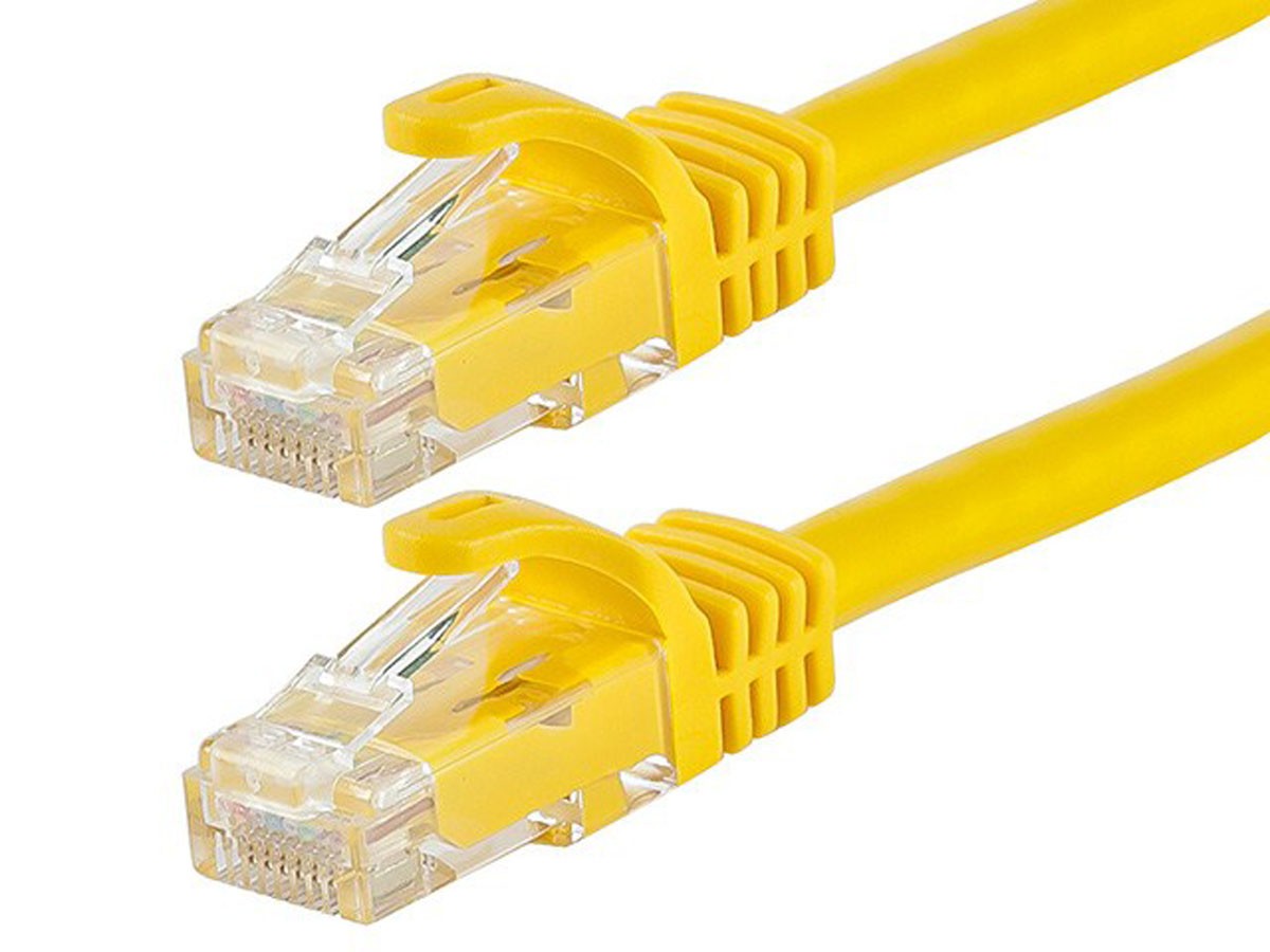 Flexboot Cat6 Ethernet Patch Cable Network RJ45 Stranded UTP 24AWG 25ft Yellow