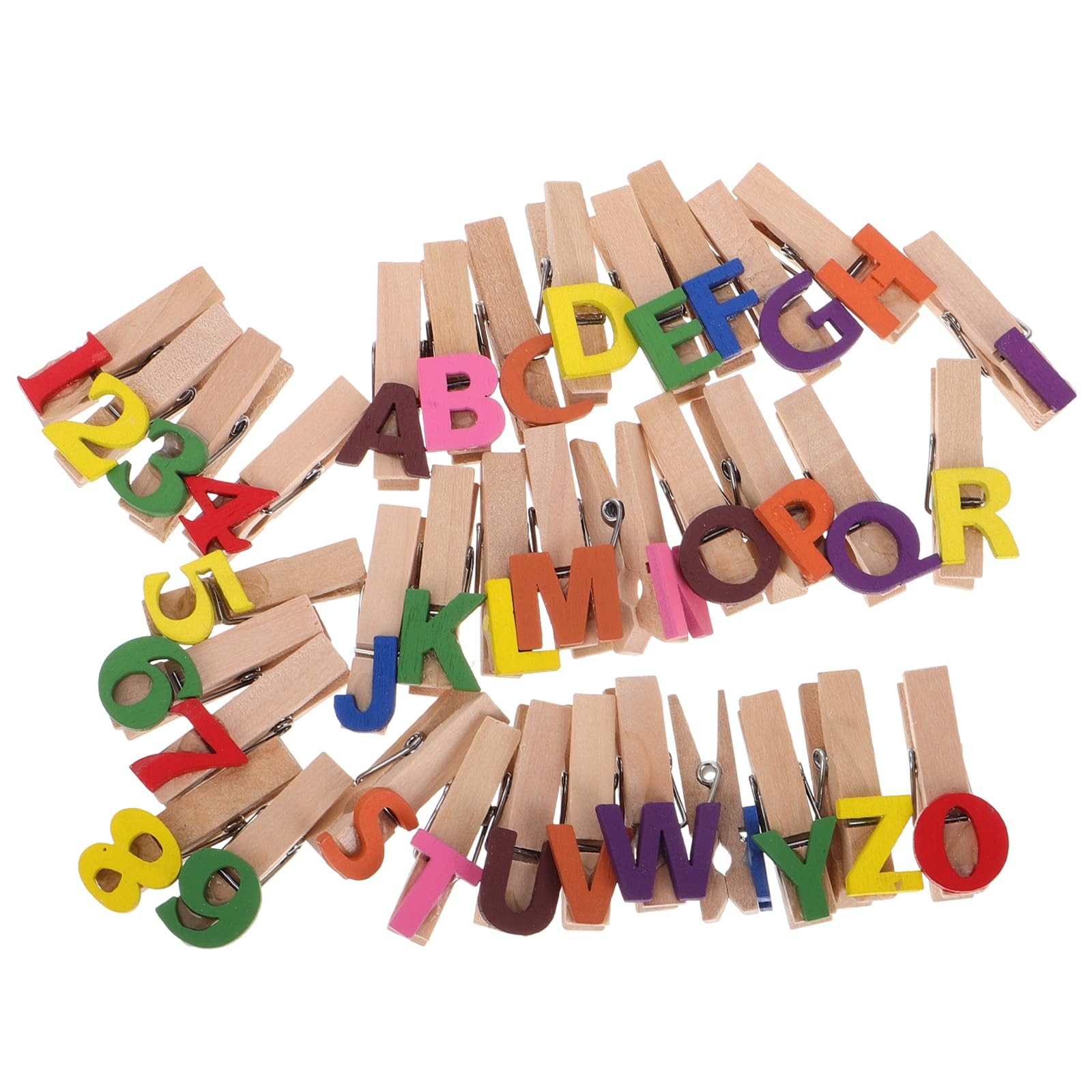 35PCS Mini Letter Clothespins Wooden Letter Photo Clips Miniature Wood Photo ...