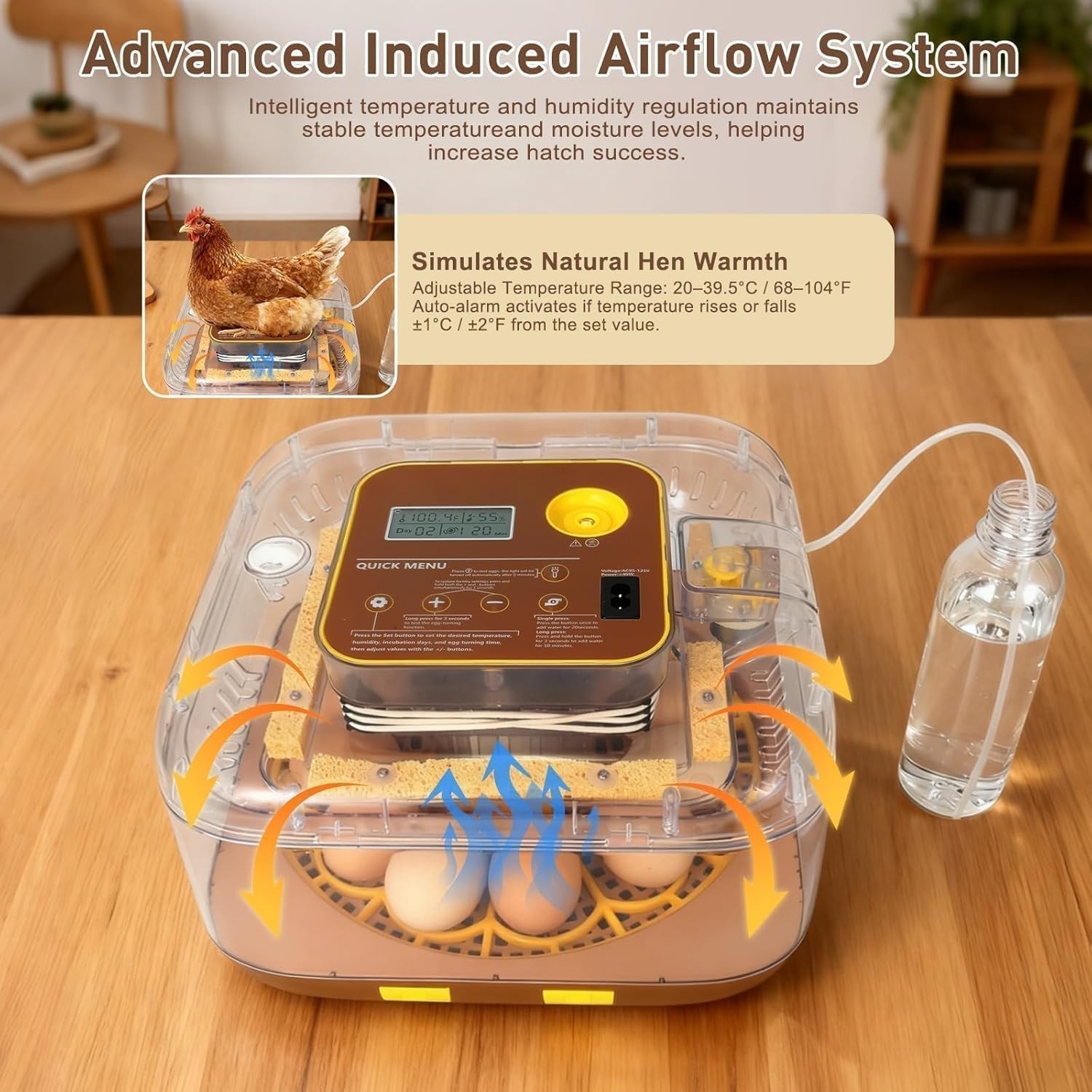 Series IV - 12-Egg Fully Automatic Incubator, Low Maintenance, Sensor-Based P...